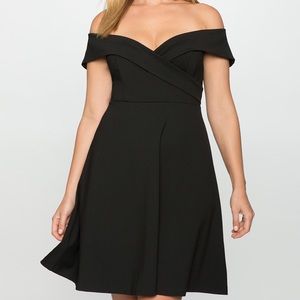 Eloquii Off the Shoulder Dress, Black